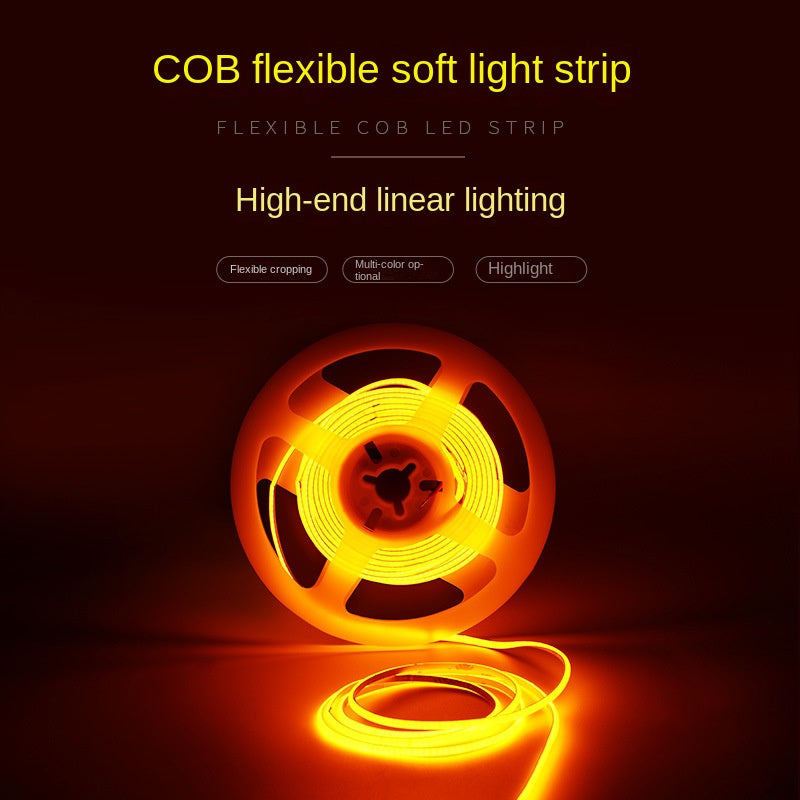 Ultra Slim RGB COB LED Strip Light – 2.7mm Width, 3.7V Super Bright Adhesive Light Strip, High CRI Ambient Lighting for DIY Decor