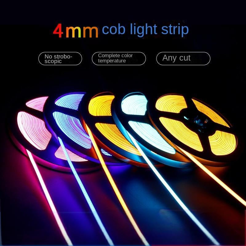Bande LED COB ultra-mince de 4mm - sans clignotement CRI élevé