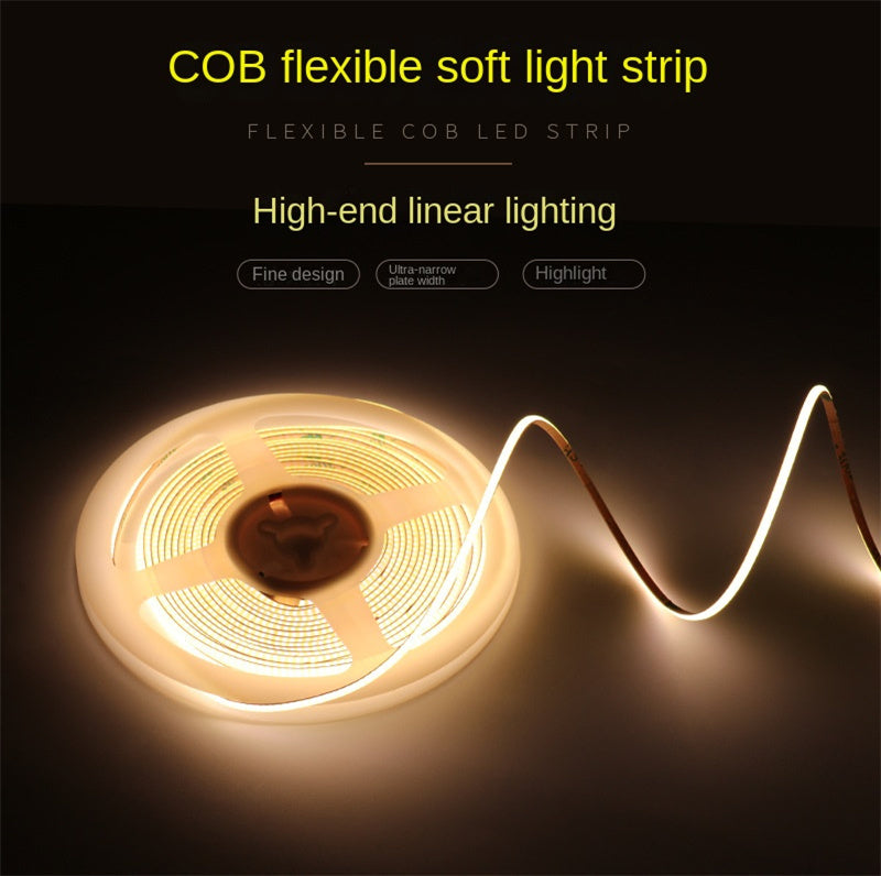 2.7mm COB LED Strip – Ultra-Slim, Soft White, 480 LEDs/m, Flicker-Free Accent Light 🔦 Perfect for fine detail lighting, compact designs, and smooth ambient glow