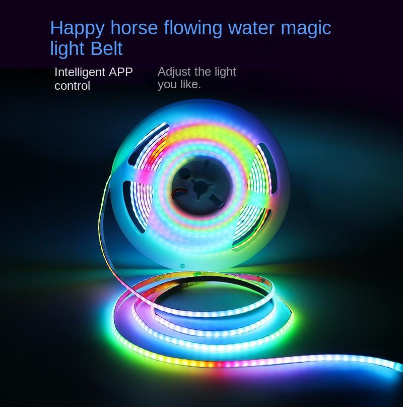 Bande LED COB RGB programmable 5mm - Effets de lumière en flux, IC intégré, adressable individuellement (basse tension 5V) 🌟 Créez des spectacles de lumière hypnotisants sous la forme la plus mince.