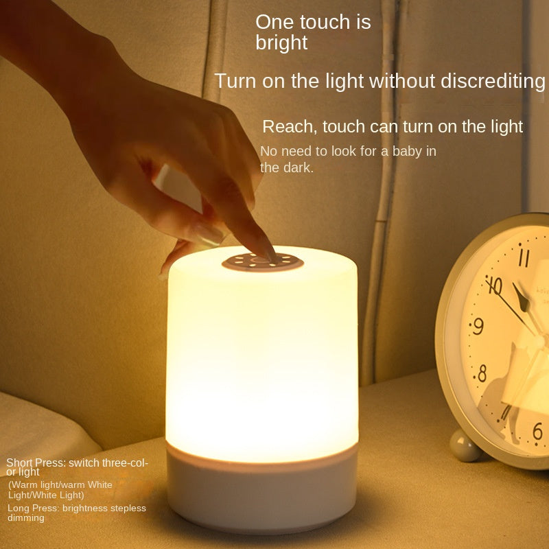 Rechargeable Touch Control Bedside Lamp Night Light for Nursery, Baby Feeding, Bedroom Eye-Caring Soft Glow, Portable Sleep Aid for Infants & New Parents