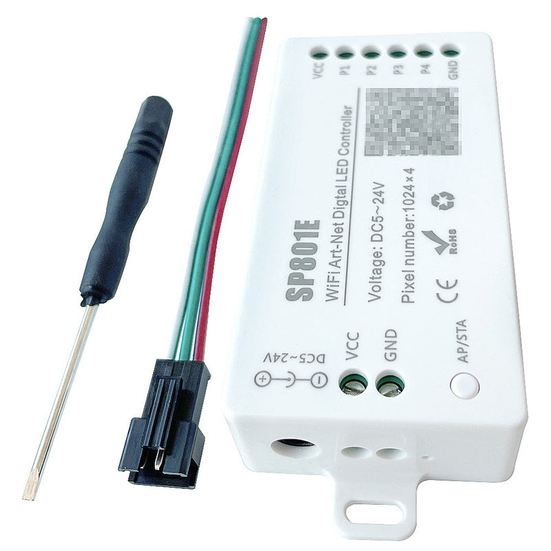 Controlador LED Smart RGBIC – Modo dual Bluetooth y WiFi, efectos dinámicos personalizados para accesorios LED direccionables