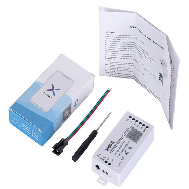 Controlador LED Smart RGBIC – Modo dual Bluetooth y WiFi, efectos dinámicos personalizados para accesorios LED direccionables