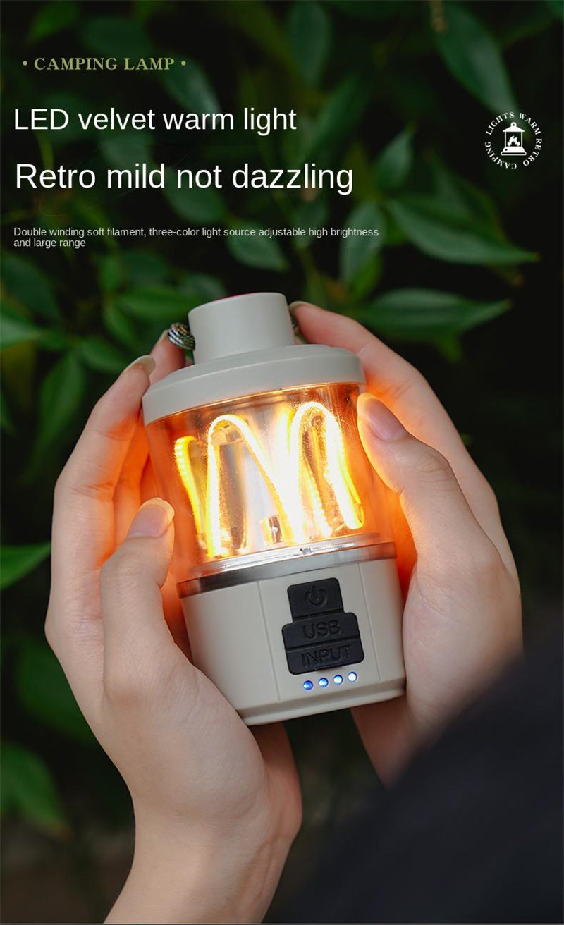 New Portable Table Lamp Multifunctional Rechargeable Lamp Vintage Mini Lamp Atmosphere Light Outdoor Powerbank Charger