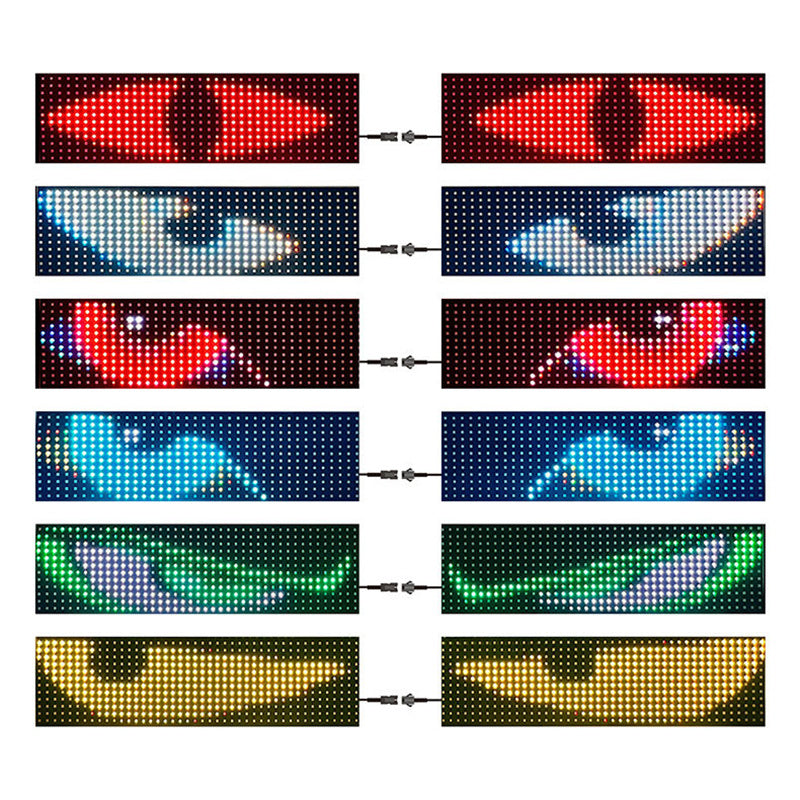 Panel LED de matriz de control de voz por IA - Pantalla suave programable DIY para ventanillas de coche "Ojos de diablo" y "Alas de ángel"