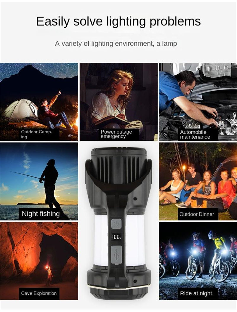 Upgraded Portable Camping Lantern - USB-C Rechargeable Waterproof Searchlight for Outdoor, Hiking, Emergencies & More