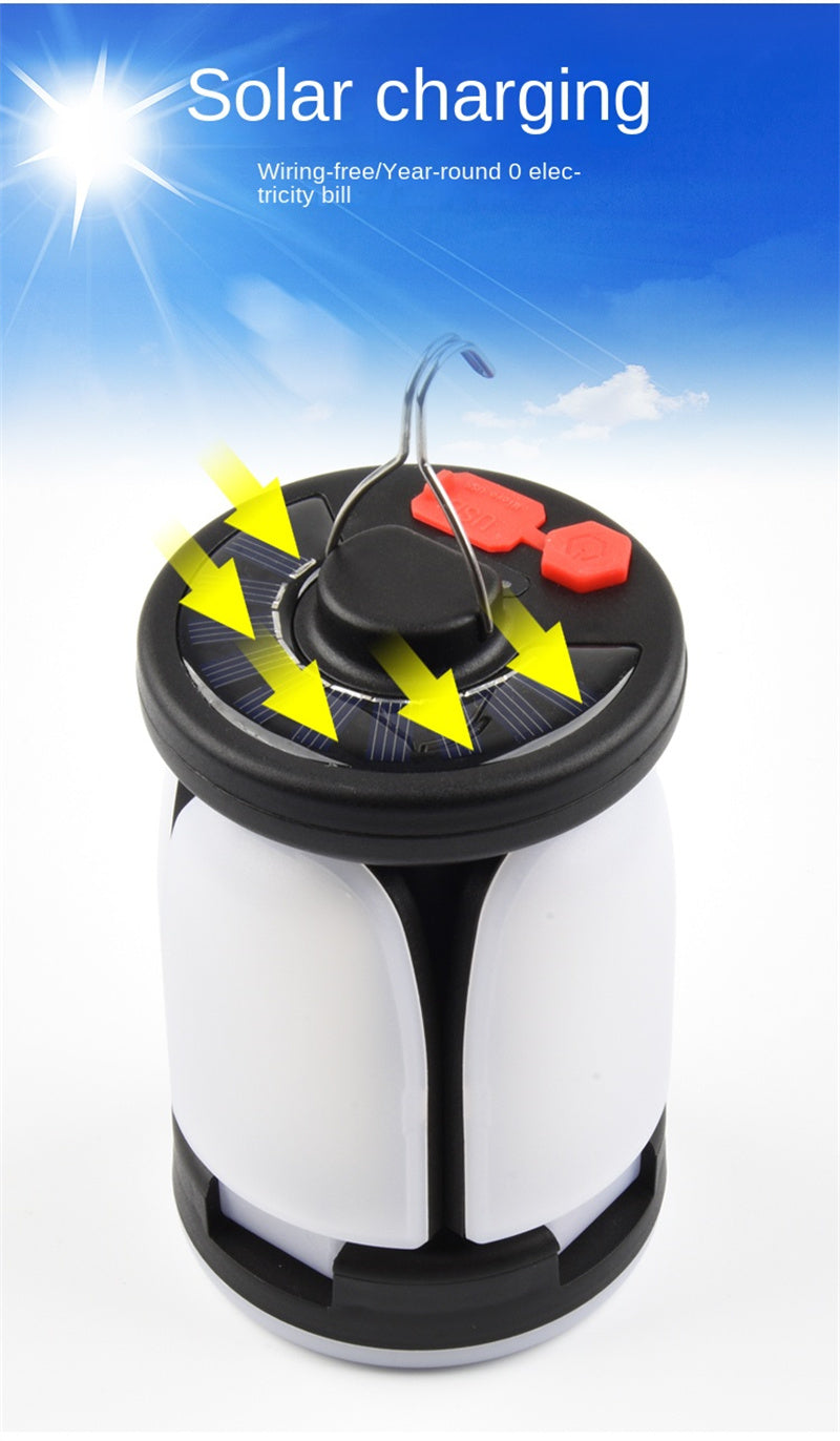 New Arrival Sun-Powered Tent Lamp Camping Lamp Household Solar Charging Lamp Emergency Lighting for Outdoor Adventures