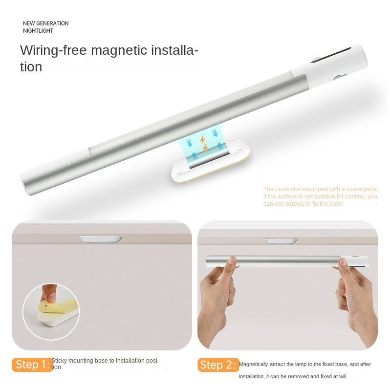 Smart Motion Sensor LED Light Strip Rechargeable Intelligent Digital Display Adjustable Sensing Angle Magnetic Closet Light for Wardrobe Cabinet & Wine Rack