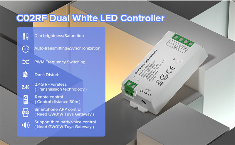 2.4G Wireless LED Dimmer Controller RGB/RGBWC Smart Group Control Touch Panel for Colorful LED Strip Lights