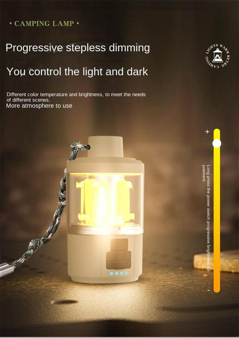 New Portable Table Lamp Multifunctional Rechargeable Lamp Vintage Mini Lamp Atmosphere Light Outdoor Powerbank Charger