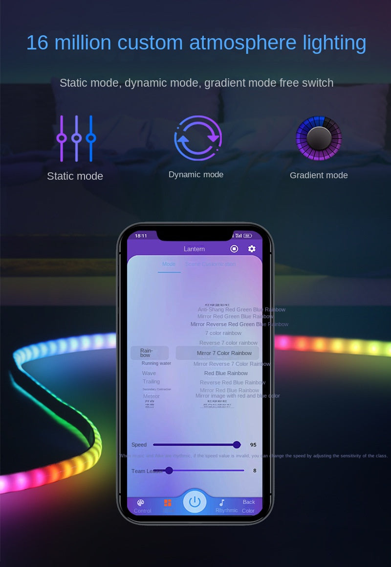5mm Programmable COB RGB LED Strip โ Flowing Light Effects, Built-In IC, Individually Addressable (5V Low Voltage) ๐ Create mesmerizing light shows in the slimmest form.