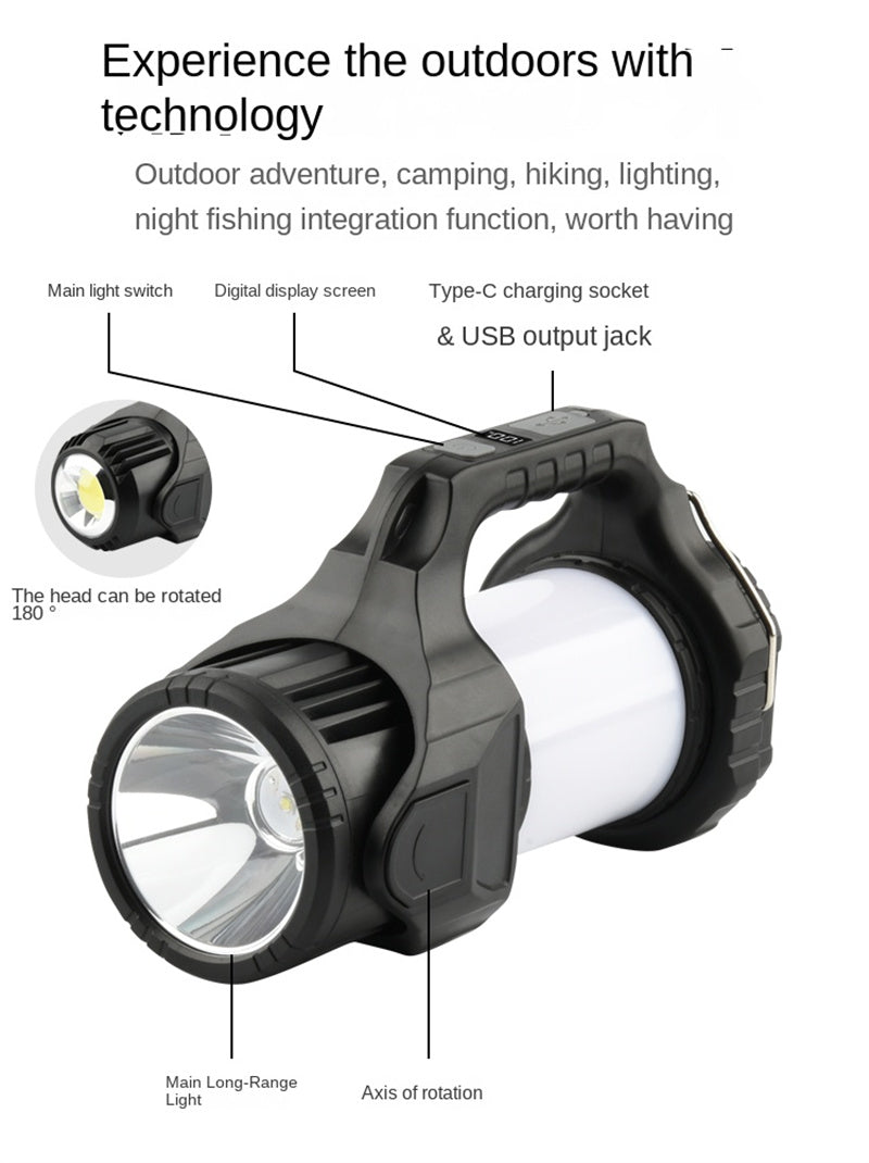 Upgraded Portable Camping Lantern - USB-C Rechargeable Waterproof Searchlight for Outdoor, Hiking, Emergencies & More