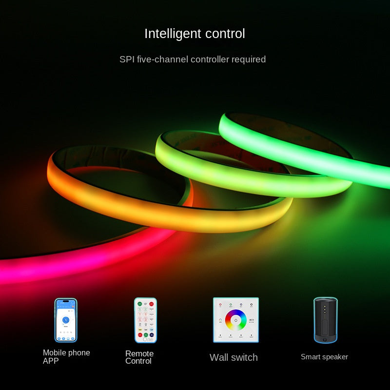 15mm 5-in-1 RGB+CCT Neon LED Strip Light – Flowing, Chasing, and Color-Tunable Magic 🌈