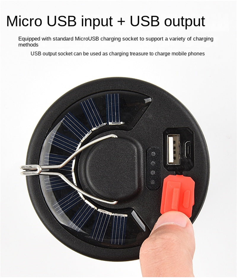 New Arrival Sun-Powered Tent Lamp Camping Lamp Household Solar Charging Lamp Emergency Lighting for Outdoor Adventures