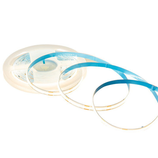 COB LED Strip Lights Low Voltage Linear Lighting, Recessed Dual Color Temperature LED Tape with Self-Adhesive for Ceiling, Main Light-Free Ambiance Lighting in Living Room