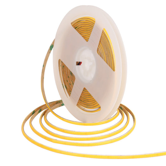 4mm Ultra-Thin COB LED Strip Lights Single Color, Low Voltage, Self-Adhesive, High Brightness & High CRI≥90, Flicker-Free Flexible Ribbon for Ambient Decor