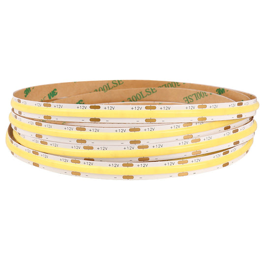 8mm COB LED Strip Light – 98 CRI Flicker-Free White Light, Low Voltage Adhesive LED Tape for Indoor Ambient & Task Lighting