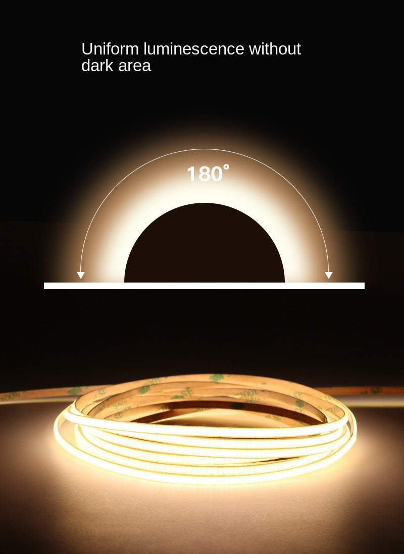 Bande LED COB ultra-mince de 4mm - sans clignotement CRI élevé