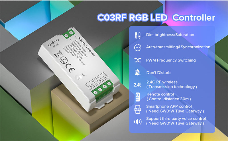 2.4G Wireless LED Dimmer Controller RGB/RGBWC Smart Group Control Touch Panel for Colorful LED Strip Lights