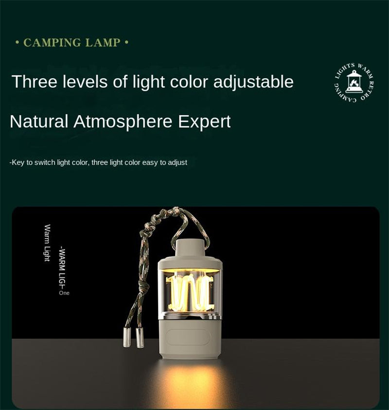 New Portable Table Lamp Multifunctional Rechargeable Lamp Vintage Mini Lamp Atmosphere Light Outdoor Powerbank Charger
