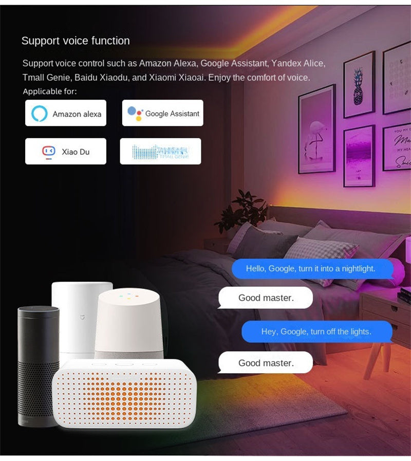Smart RGB Bluetooth WiFi LED Controller – Voice & App Control for Dream Color LED Strip Lights