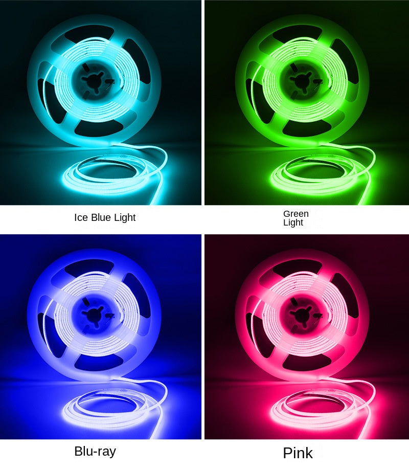 Ultra Slim RGB COB LED Strip Light – 2.7mm Width, 3.7V Super Bright Adhesive Light Strip, High CRI Ambient Lighting for DIY Decor