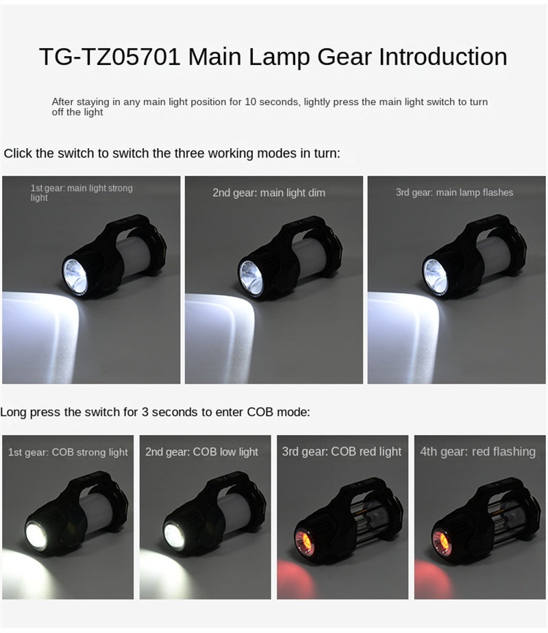Upgraded Portable Camping Lantern - USB-C Rechargeable Waterproof Searchlight for Outdoor, Hiking, Emergencies & More