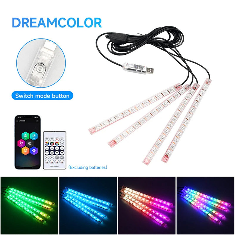 Kit de luces ambientales inalámbricas de acrílico Symphony - Iluminación interior envolvente de 64 colores, control por aplicación y sincronización de luces para los pies