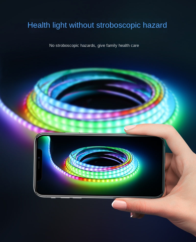 Bande LED COB RGB programmable 5mm - Effets de lumière en flux, IC intégré, adressable individuellement (basse tension 5V) 🌟 Créez des spectacles de lumière hypnotisants sous la forme la plus mince.