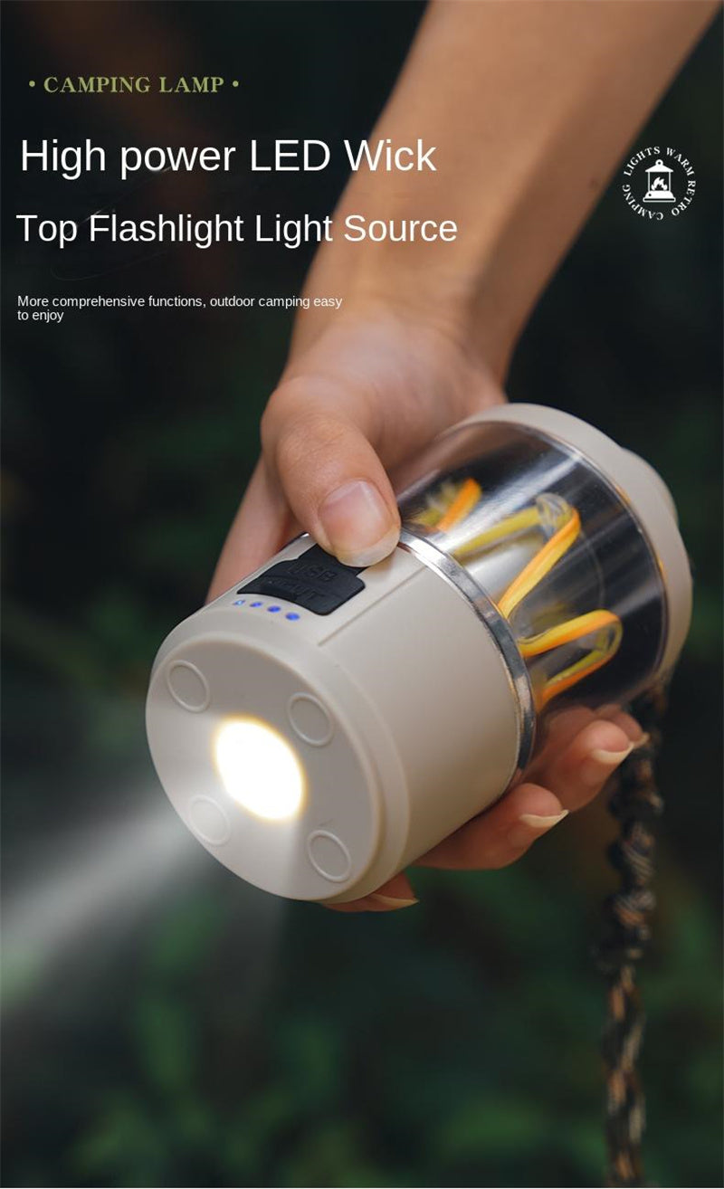 New Portable Table Lamp Multifunctional Rechargeable Lamp Vintage Mini Lamp Atmosphere Light Outdoor Powerbank Charger