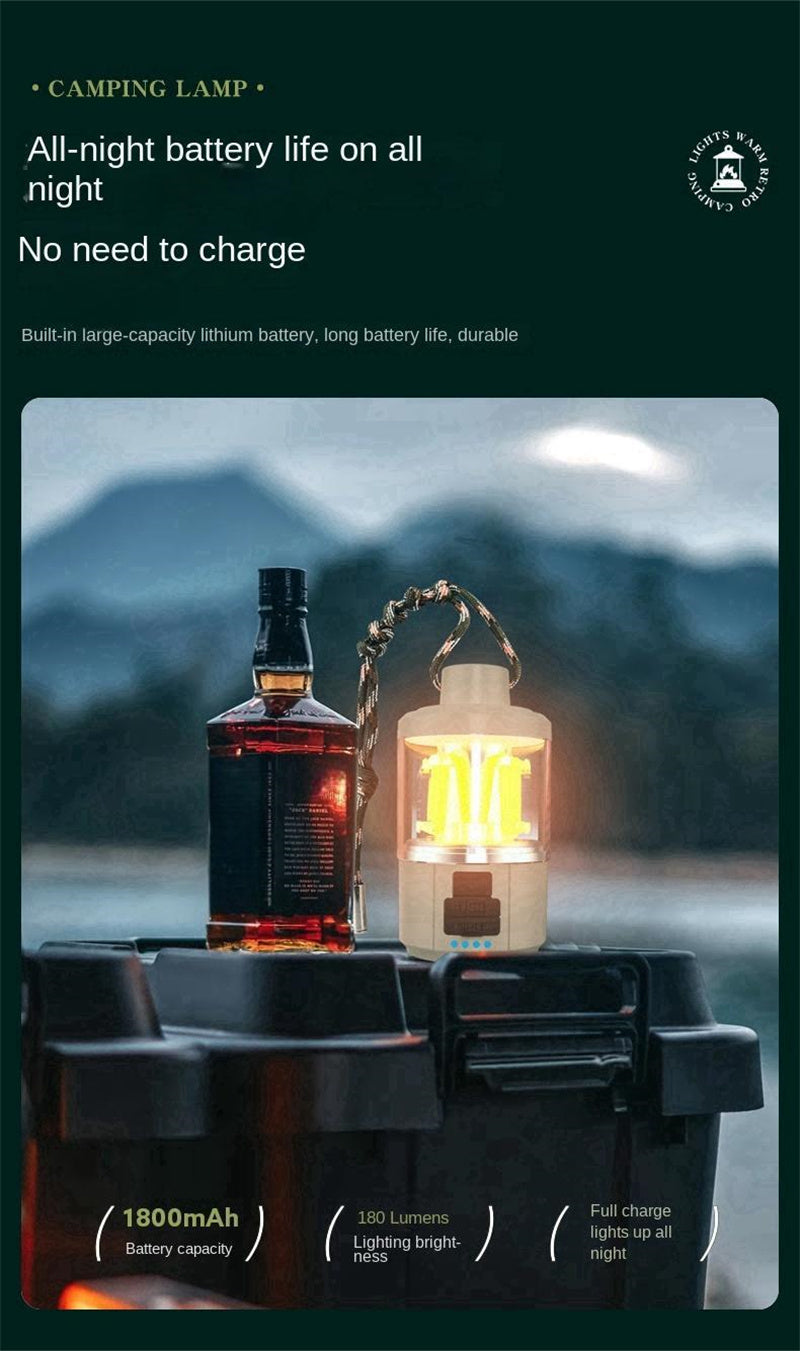 New Portable Table Lamp Multifunctional Rechargeable Lamp Vintage Mini Lamp Atmosphere Light Outdoor Powerbank Charger