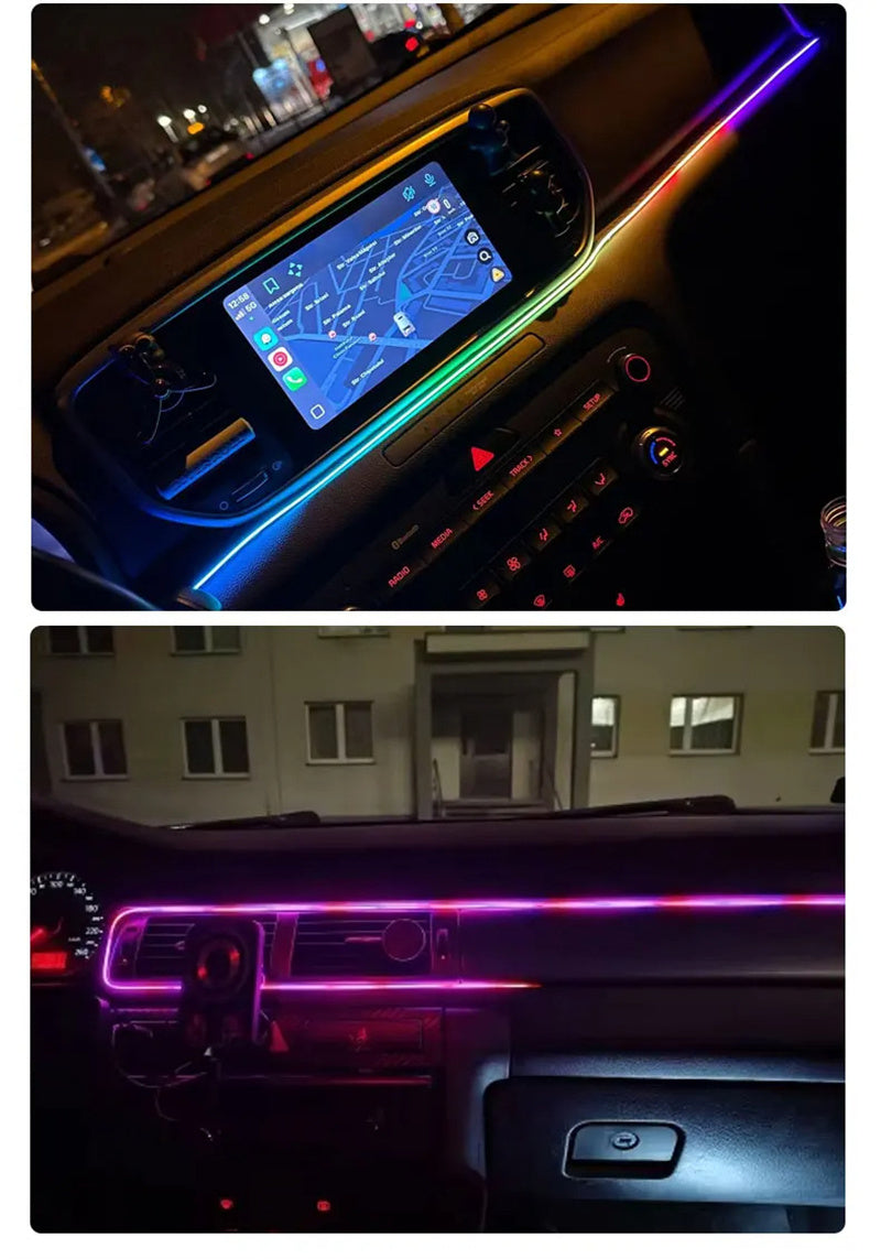 Kit de luces ambientales inalámbricas de acrílico Symphony - Iluminación interior envolvente de 64 colores, control por aplicación y sincronización de luces para los pies