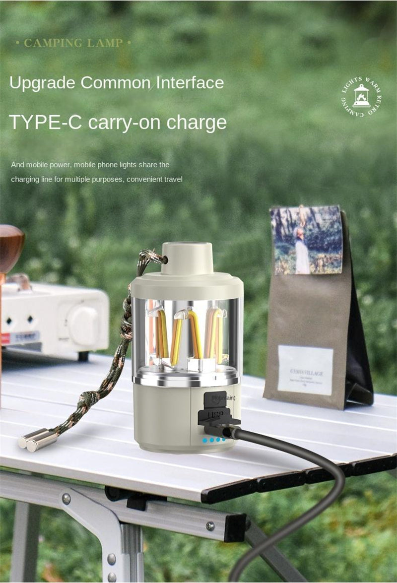 New Portable Table Lamp Multifunctional Rechargeable Lamp Vintage Mini Lamp Atmosphere Light Outdoor Powerbank Charger