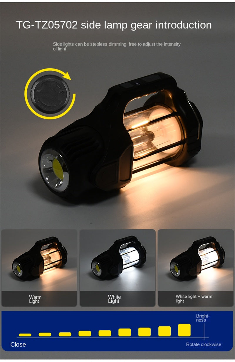 Upgraded Portable Camping Lantern - USB-C Rechargeable Waterproof Searchlight for Outdoor, Hiking, Emergencies & More