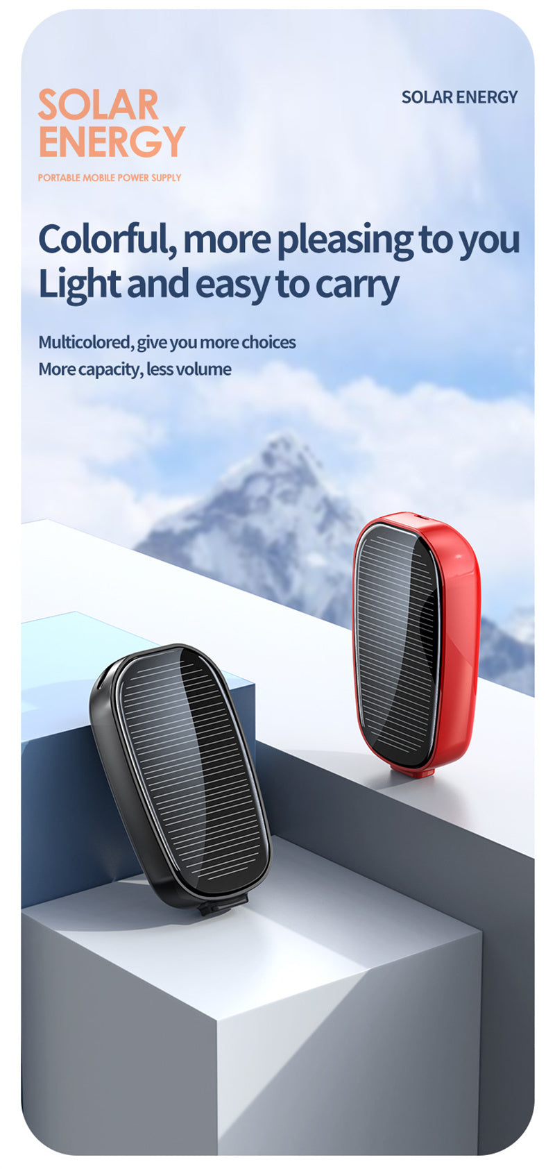 New mini emergency solar power bank built-in wireless power bank for outdoor travel use compact portable power source