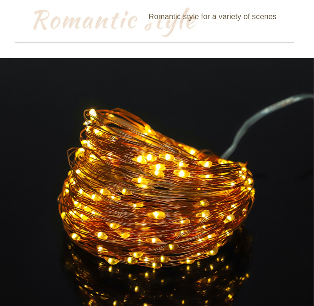 Outdoor waterproof LED solar copper wire light string remote control string light courtyard atmosphere light Christmas decoration lights
