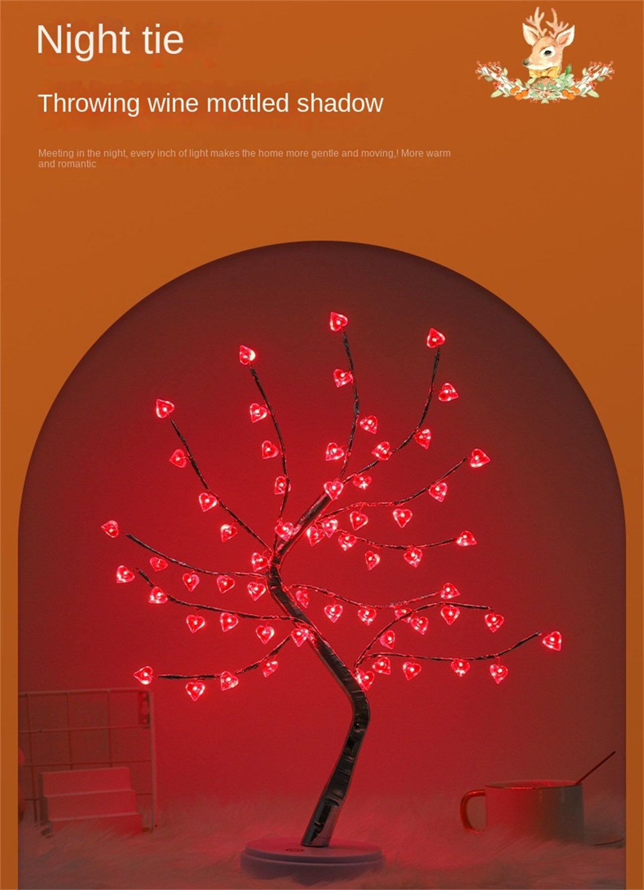 LED Tree Light Festive Indoor Atmosphere Lamp Christmas Tree Decoration Table Lamp