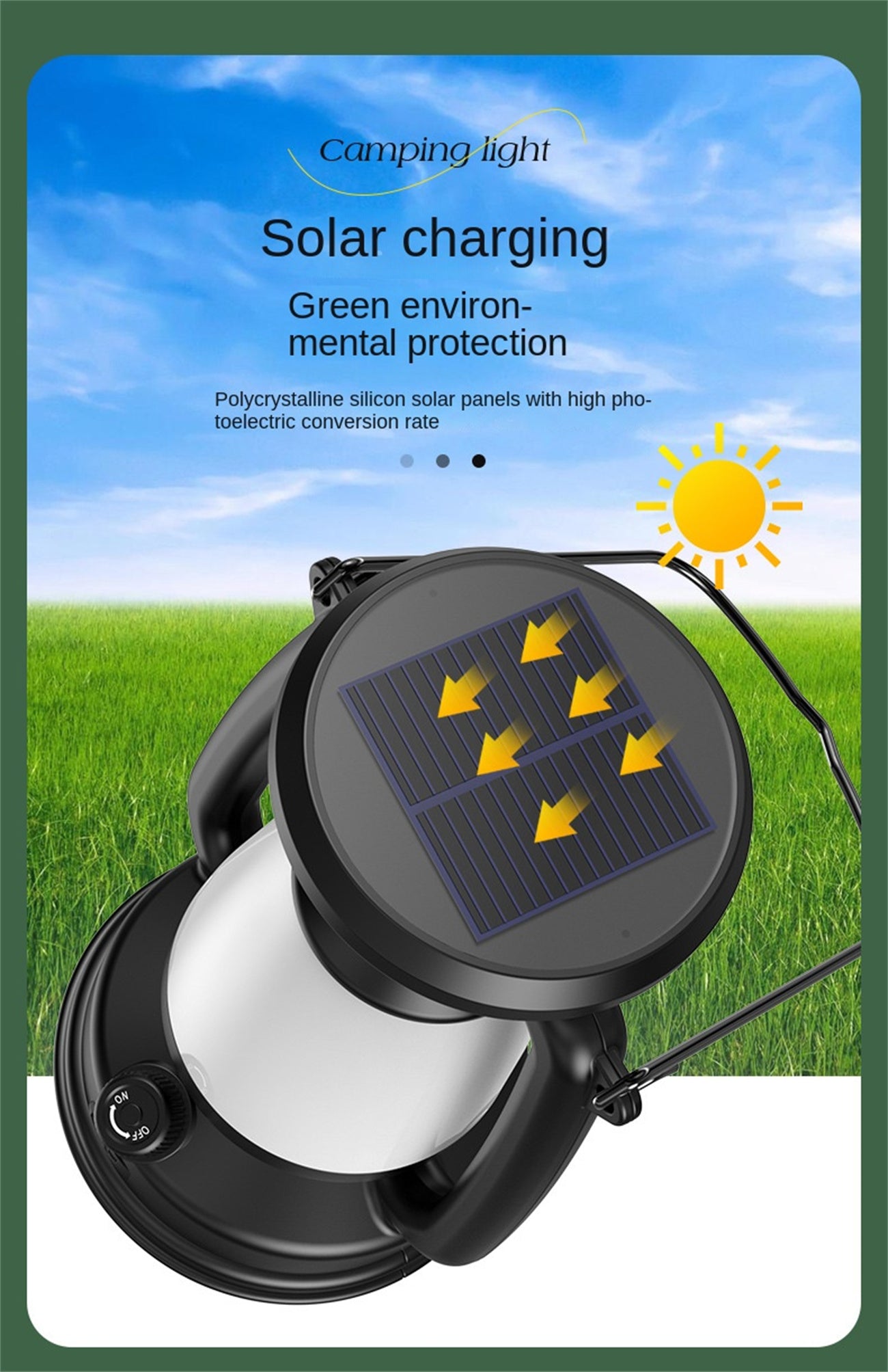 Solar Powered Camping Lantern LED Tent Light Emergency Flashlight Outdoor Camping Light Vintage Hurricane Lamp