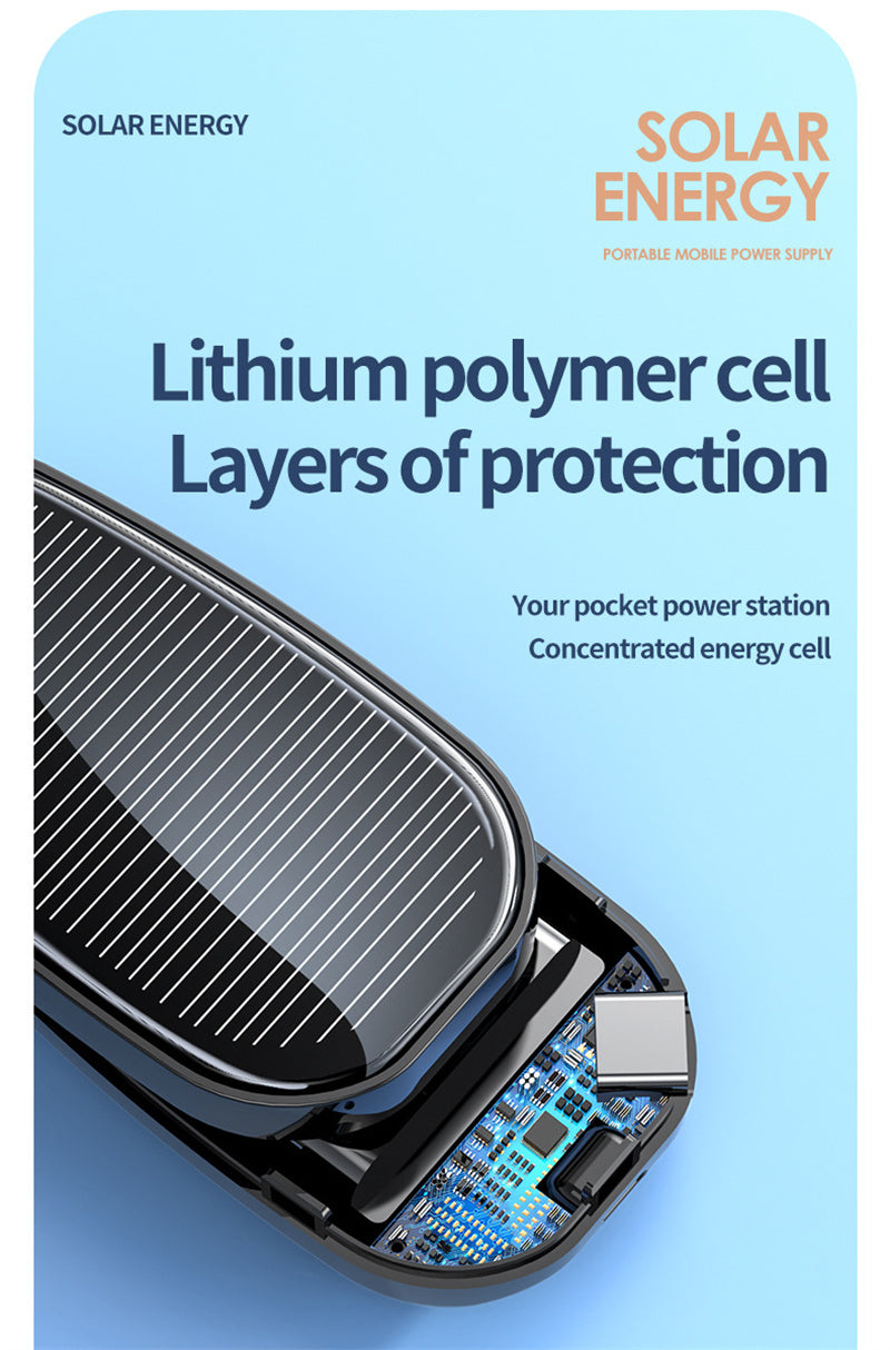 New mini emergency solar power bank built-in wireless power bank for outdoor travel use compact portable power source