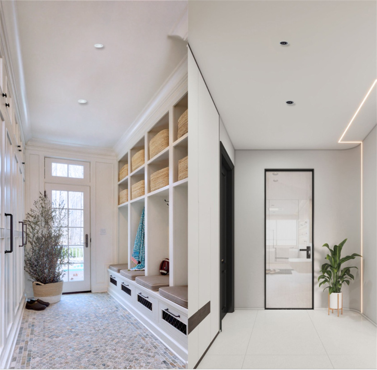 Human body sensing downlights led indoor downlights ceiling anti glare narrow frame embedded photo sensitive LED bulb for staircase corridor recessed downlights