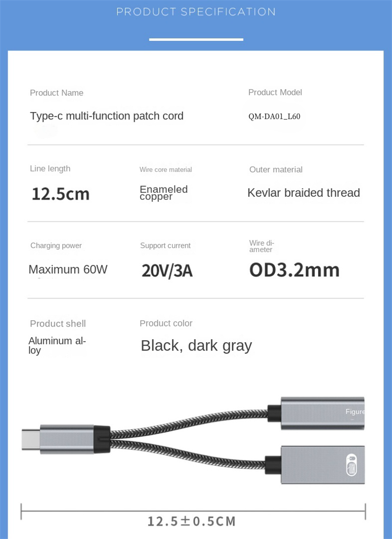 2-in-1 Multifunctional Adaptor 60W Fast Charging Type-C to USB OTG Converter Suitable for Apple 16 Connector