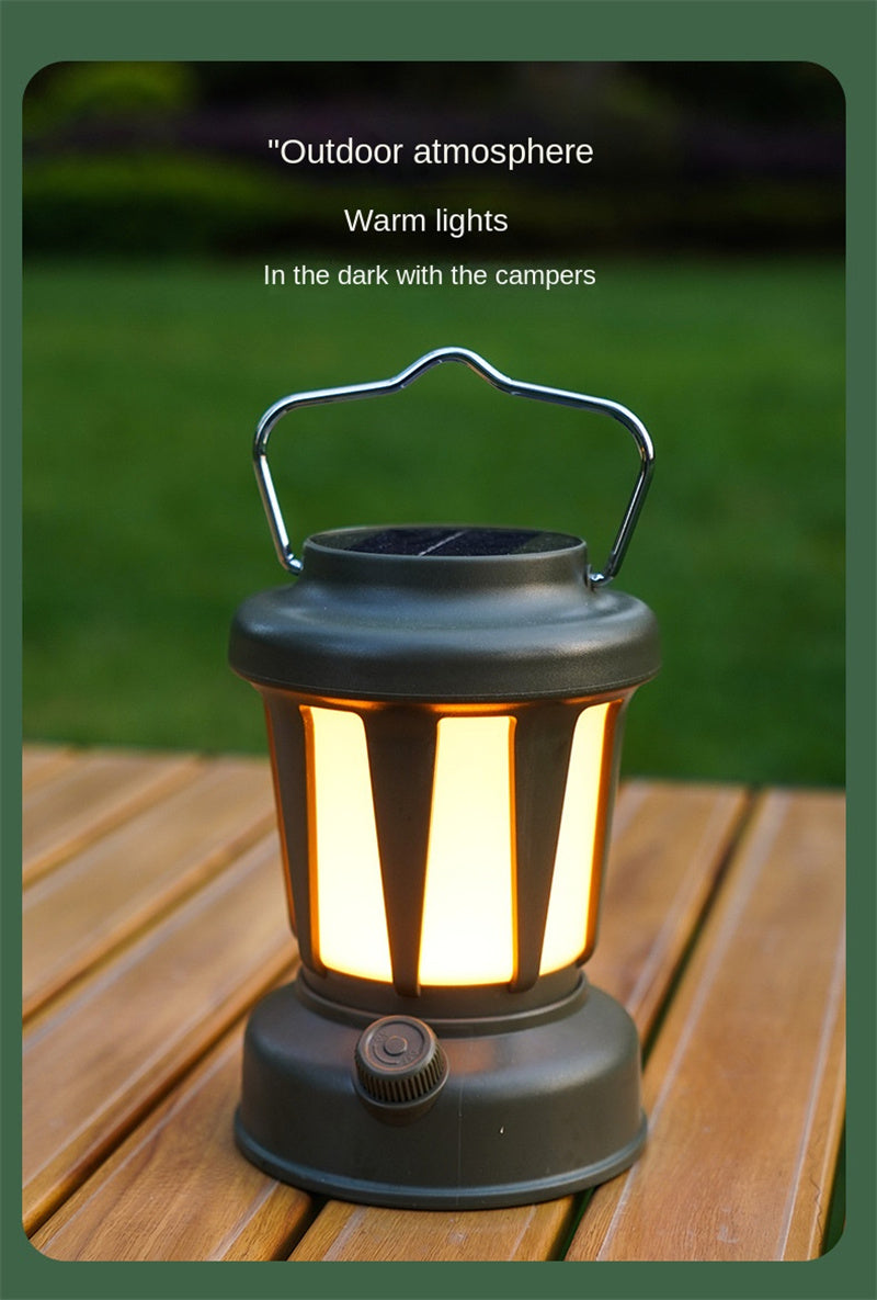 New Arrival Green Lantern Solar Camp Light Portable Rechargeable Lamp Table Lamp Solar Powered Vintage Lamp Multi-functional Portable Led Light