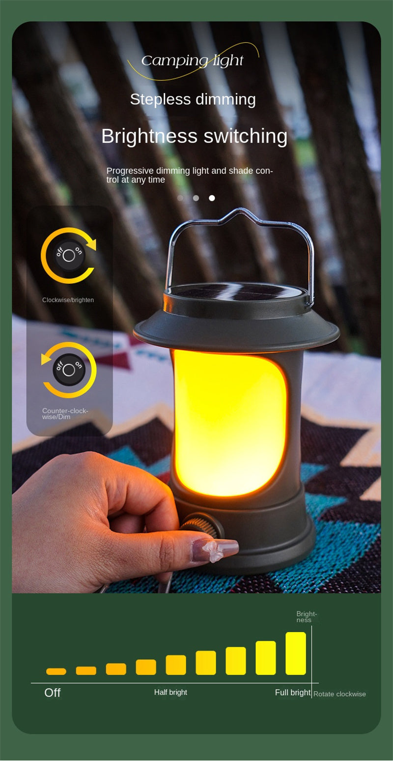 New Arrival Green Lantern Solar Camp Light Portable Rechargeable Lamp Table Lamp Solar Powered Vintage Lamp Multi-functional Portable Led Light