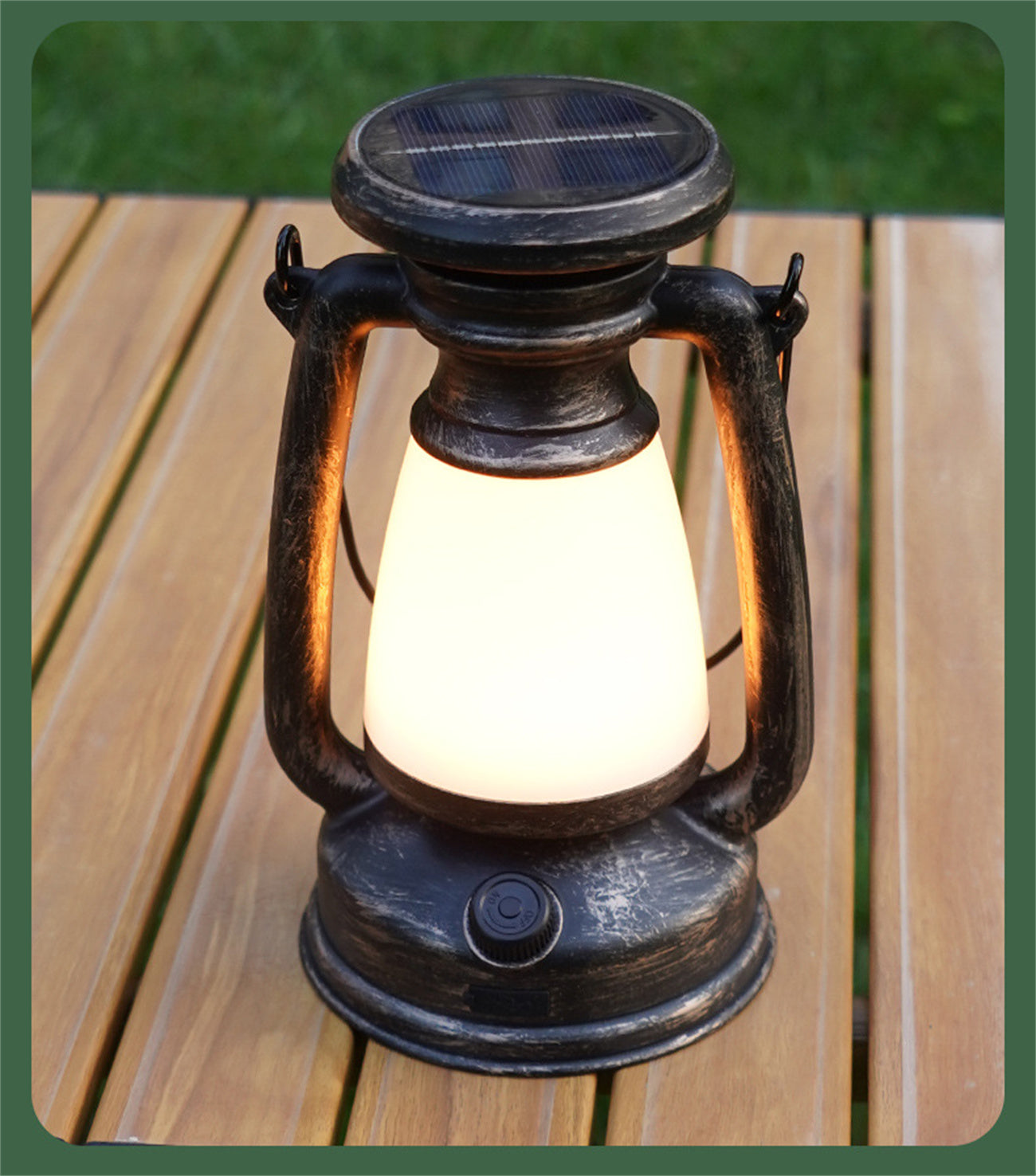 Solar Powered Camping Lantern LED Tent Light Emergency Flashlight Outdoor Camping Light Vintage Hurricane Lamp