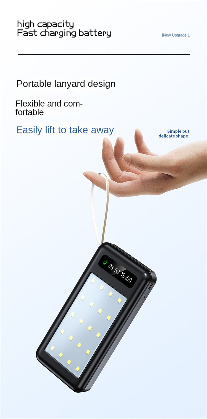 Outdoor Camping Light Power Bank 10000mAh 20000mAh Big Capacity Shareable Built-in 4-Line Mobile Power