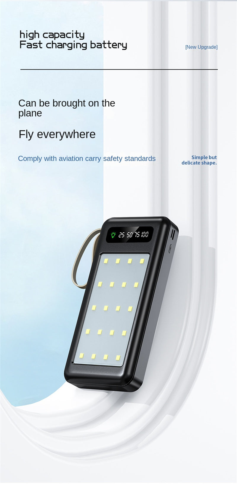Outdoor Camping Light Power Bank 10000mAh 20000mAh Big Capacity Shareable Built-in 4-Line Mobile Power