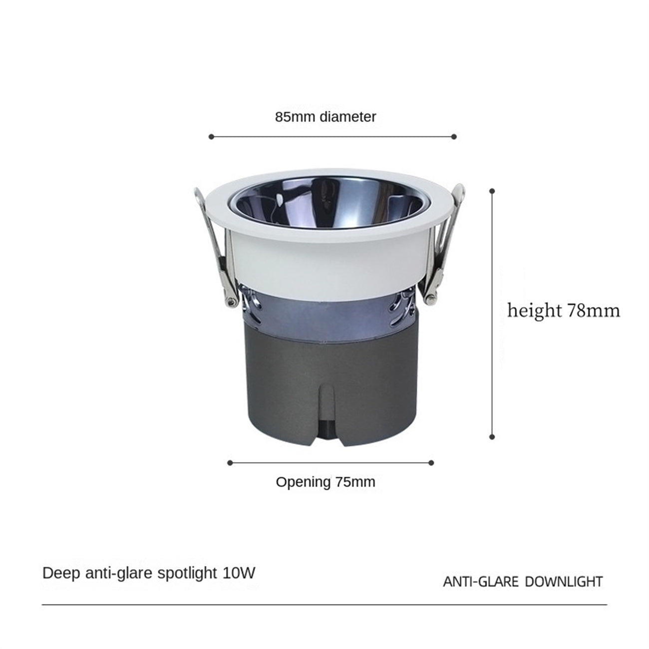 75mm Recessed LED Spotlights - CRI 98 High Color Accuracy, Anti-Glare No Stray Light, Hill-Shaped Beam for Home/Office/Studio Lighting