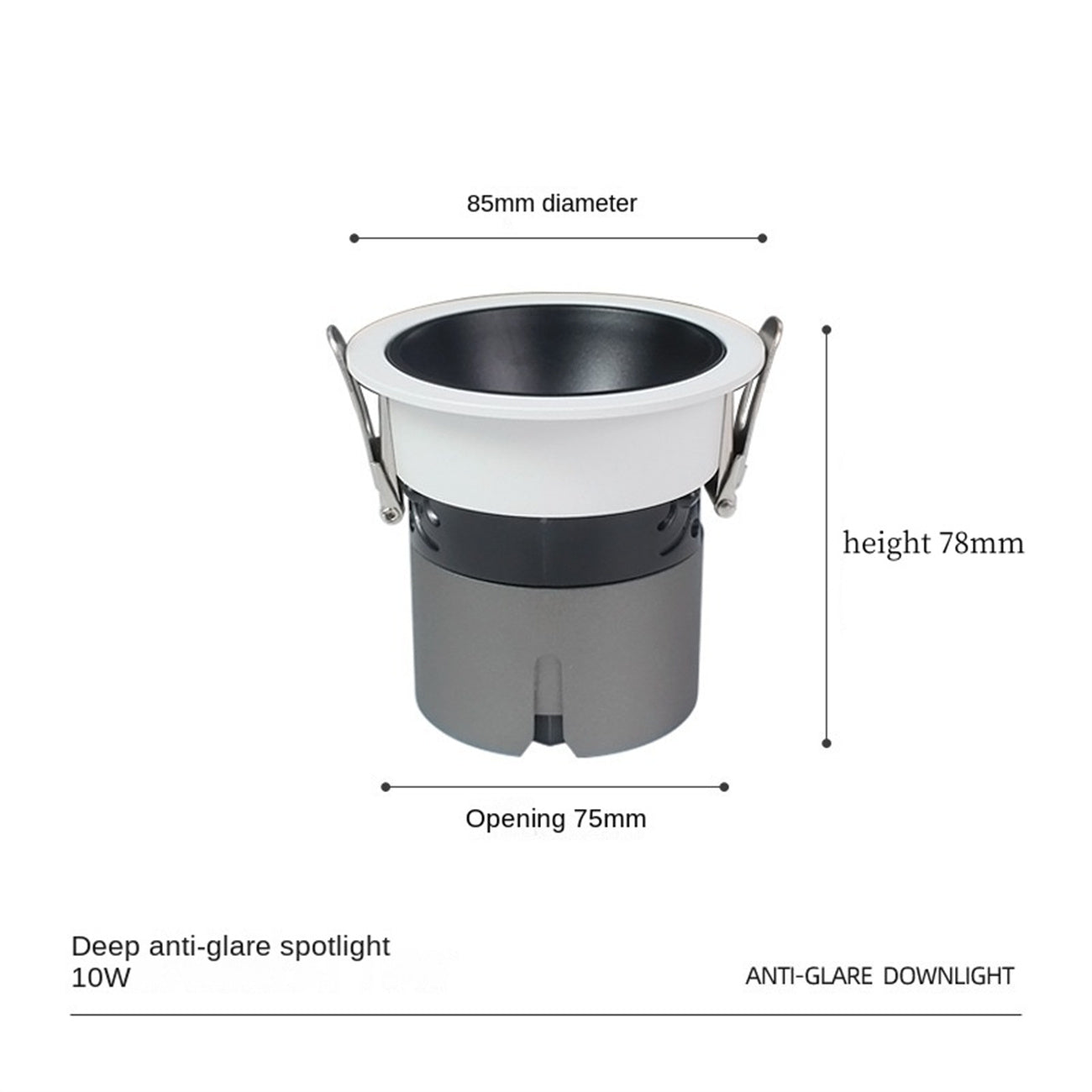 75mm Recessed LED Spotlights - CRI 98 High Color Accuracy, Anti-Glare No Stray Light, Hill-Shaped Beam for Home/Office/Studio Lighting