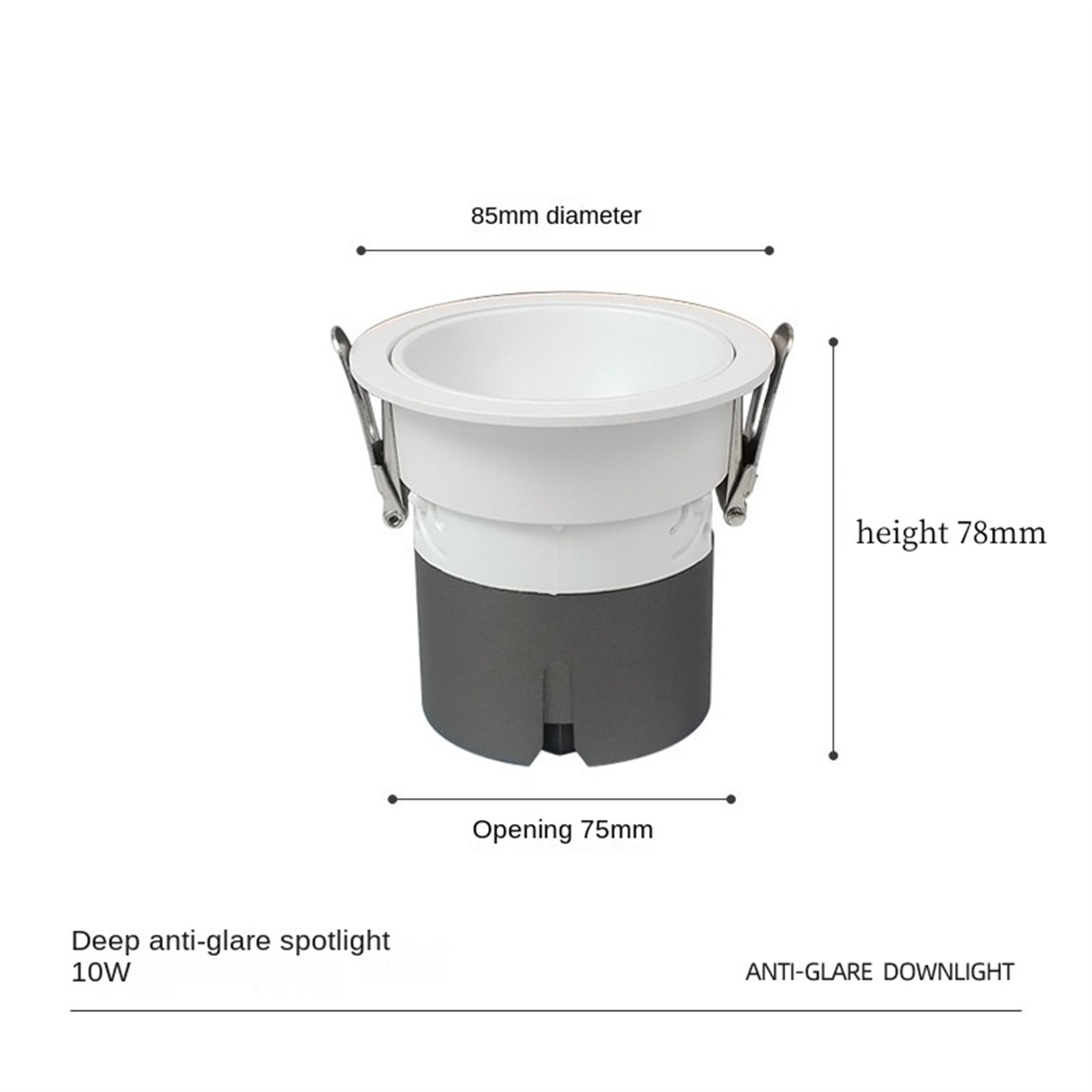 75mm Recessed LED Spotlights - CRI 98 High Color Accuracy, Anti-Glare No Stray Light, Hill-Shaped Beam for Home/Office/Studio Lighting