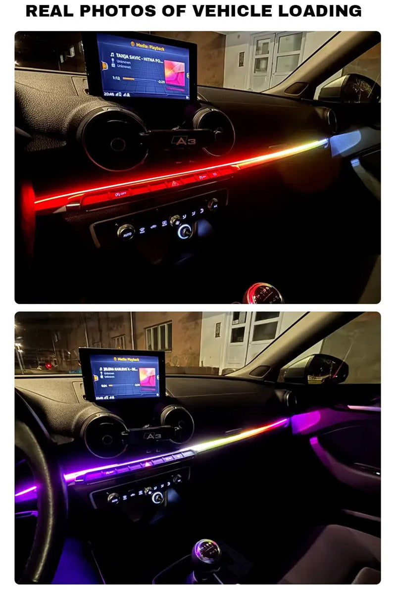 Kit de luces ambientales inalámbricas de acrílico Symphony - Iluminación interior envolvente de 64 colores, control por aplicación y sincronización de luces para los pies